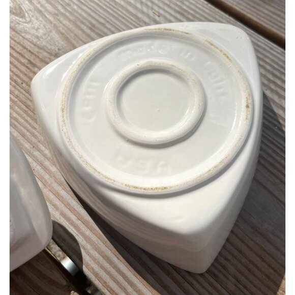 Mid-Century Modern Triangle Bowl With Lid California Pottery Atomic Style - Picture 6 of 11